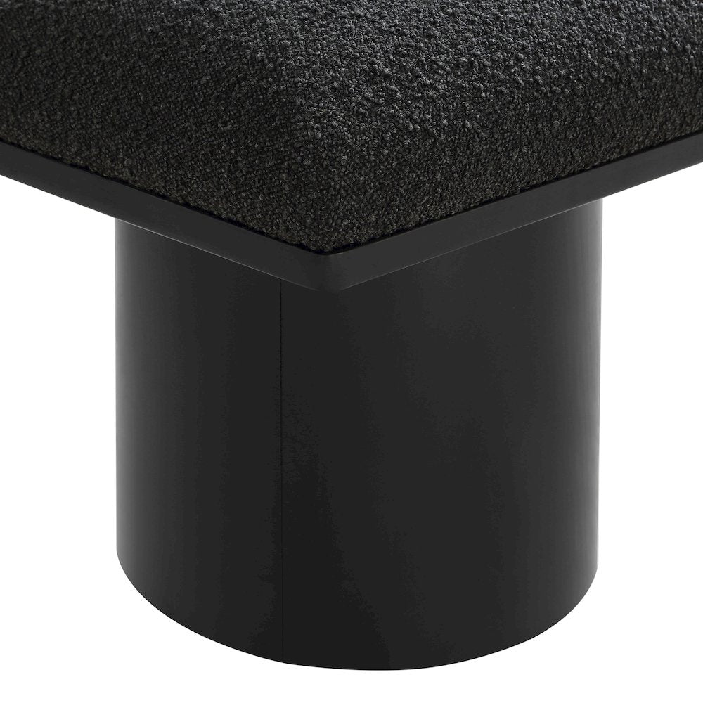Pavilion Black Boucle Fabric Bench/Stool