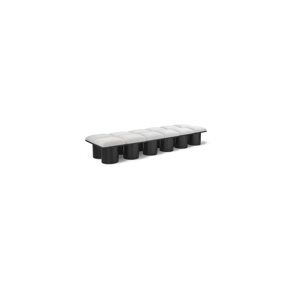 Pavilion Cream Boucle Fabric Bench