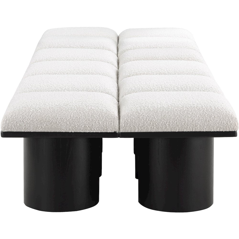 Pavilion Cream Boucle Fabric Bench