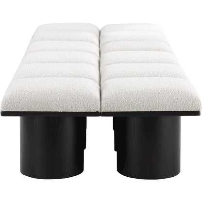 Pavilion Cream Boucle Fabric Bench