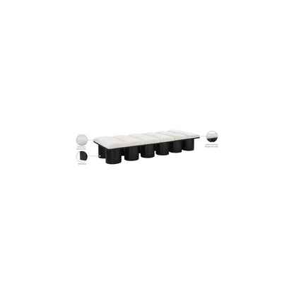 Pavilion Cream Boucle Fabric Bench