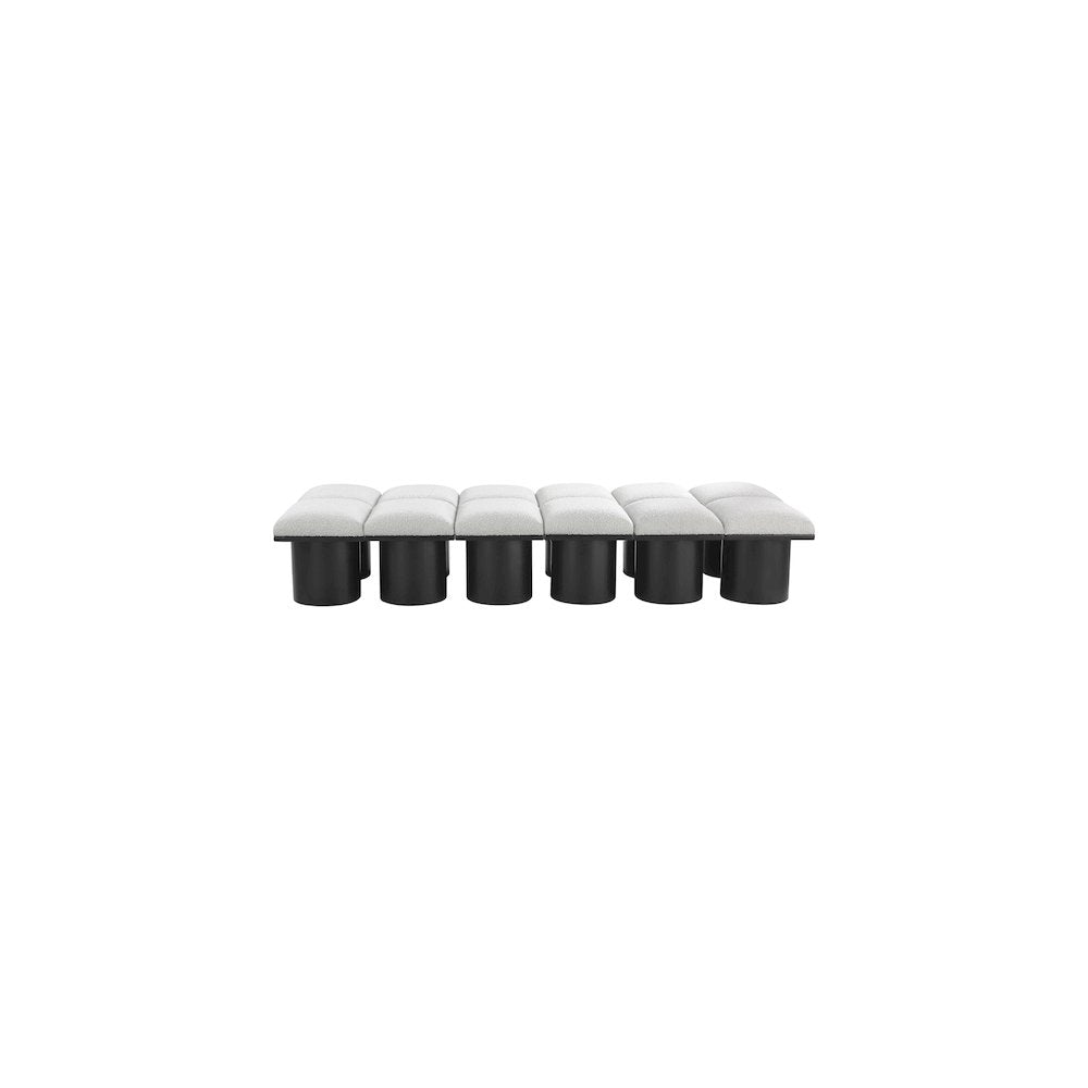 Pavilion Cream Boucle Fabric Bench