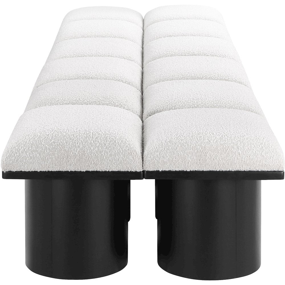 Pavilion Cream Boucle Fabric Bench