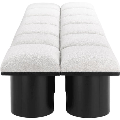 Pavilion Cream Boucle Fabric Bench