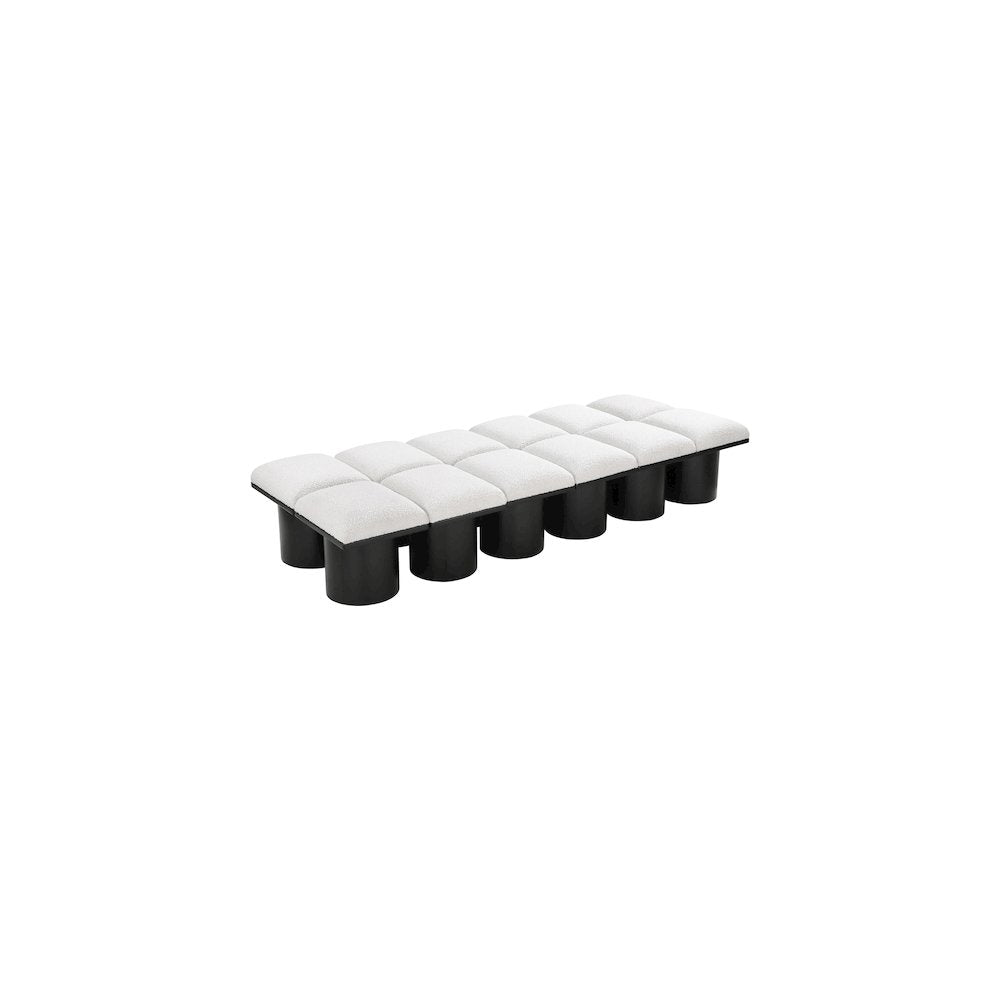 Pavilion Cream Boucle Fabric Bench