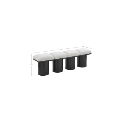 Pavilion Cream Boucle Fabric Bench