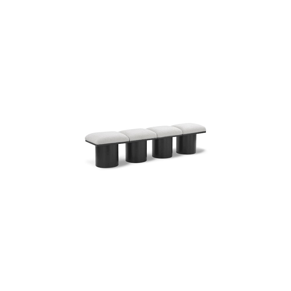 Pavilion Cream Boucle Fabric Bench
