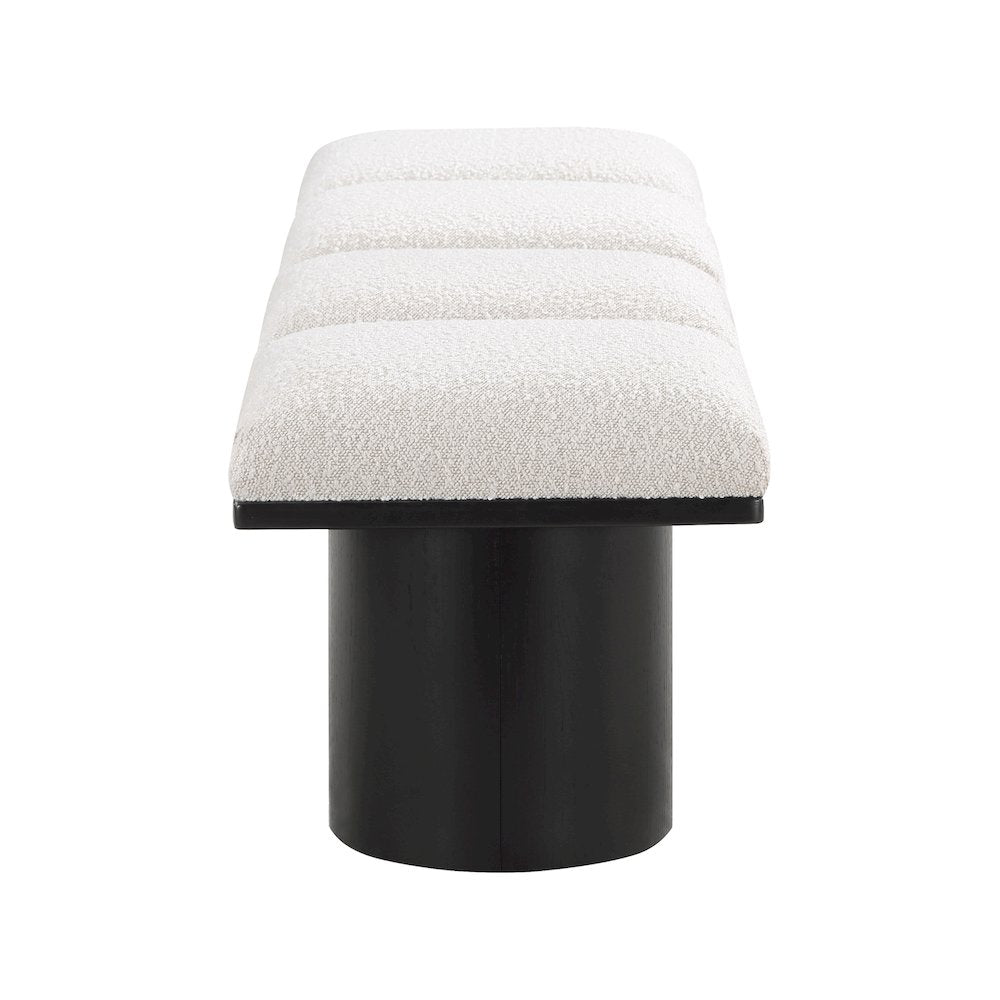 Pavilion Cream Boucle Fabric Bench