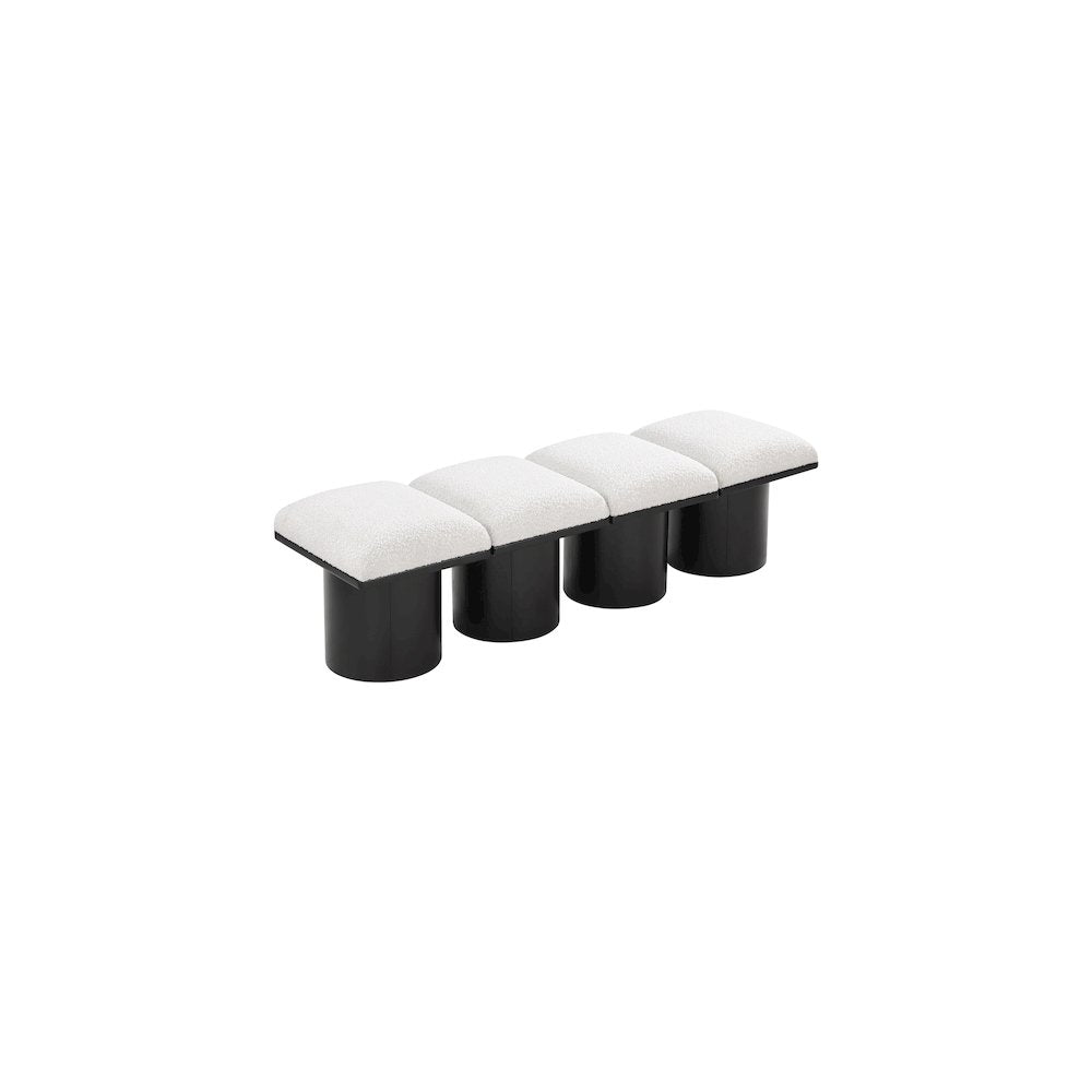 Pavilion Cream Boucle Fabric Bench