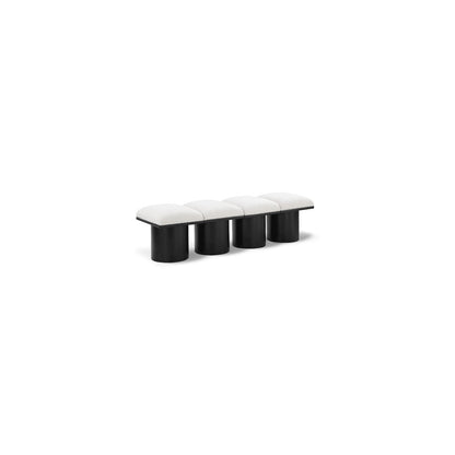 Pavilion Cream Boucle Fabric Bench