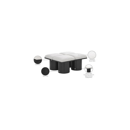 Pavilion Cream Boucle Fabric Bench