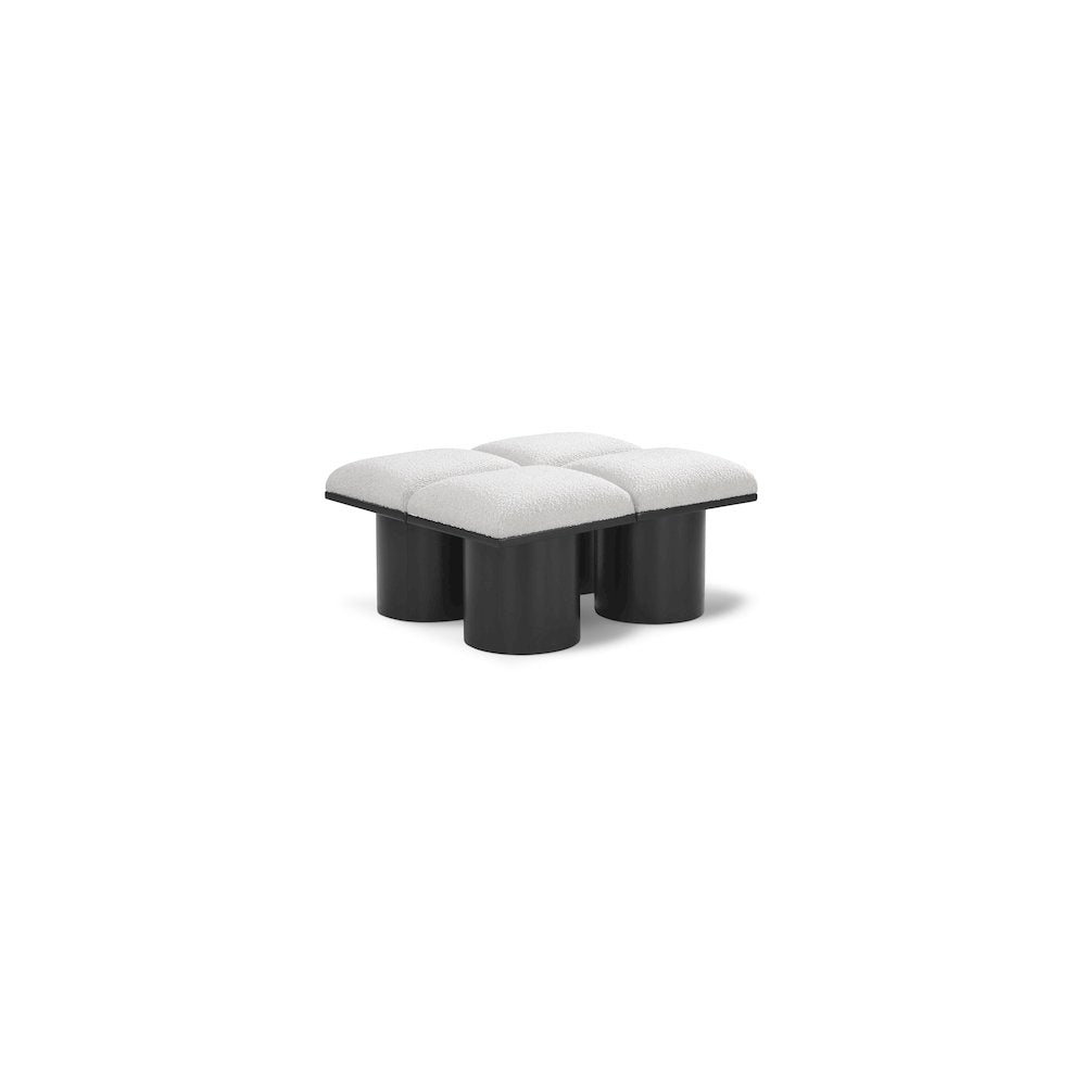 Pavilion Cream Boucle Fabric Bench