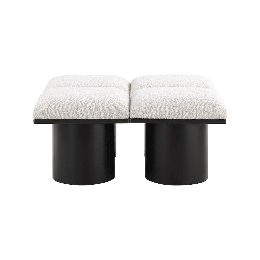 Pavilion Cream Boucle Fabric Bench