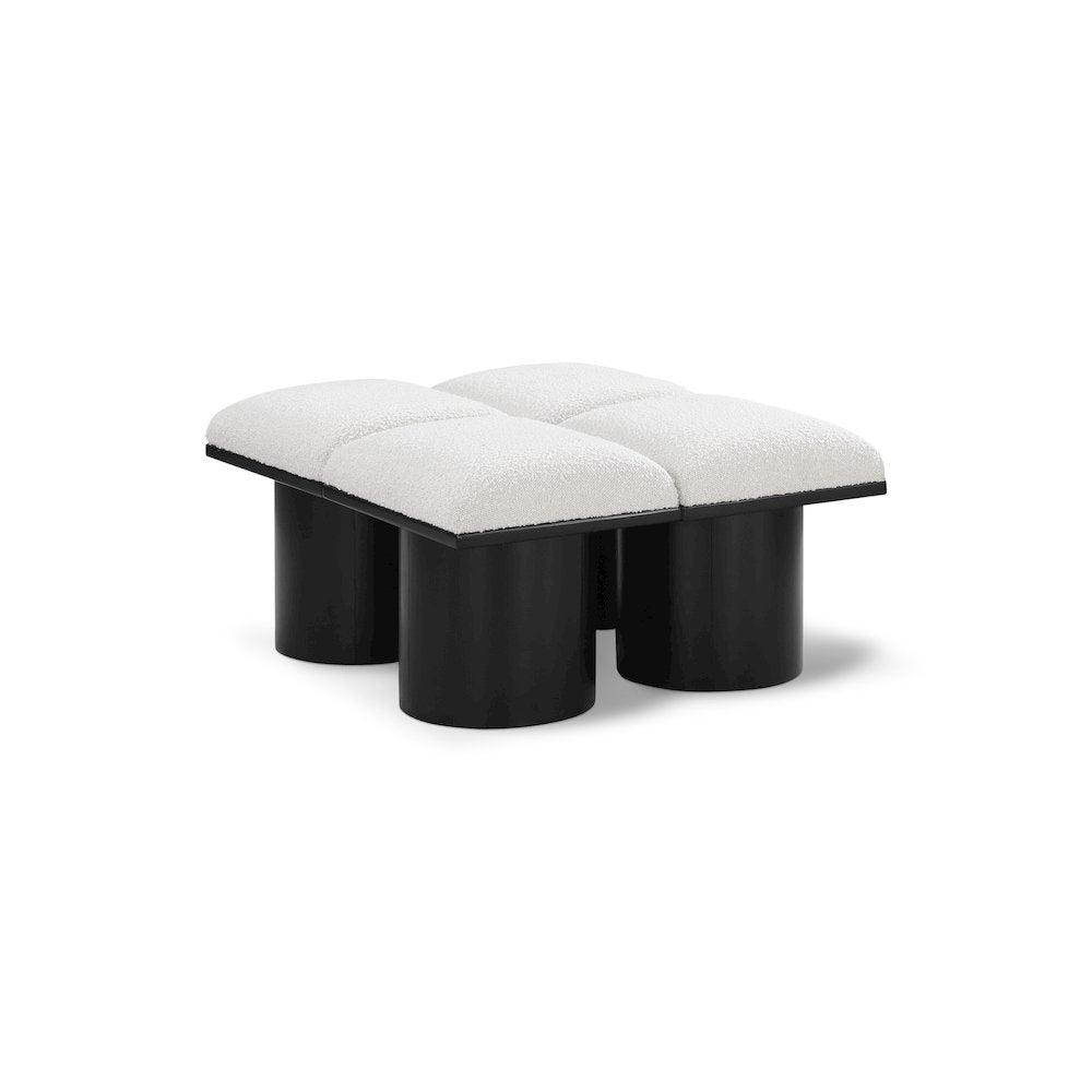 Pavilion Cream Boucle Fabric Bench
