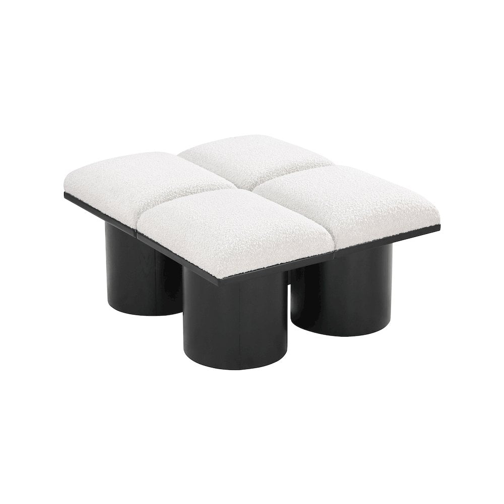 Pavilion Cream Boucle Fabric Bench