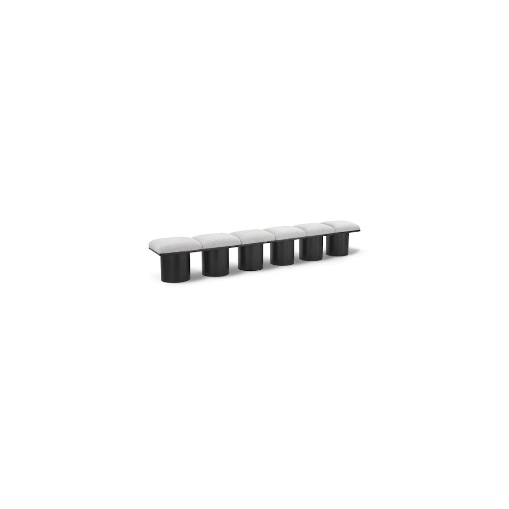 Pavilion Cream Boucle Fabric Bench