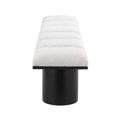 Pavilion Cream Boucle Fabric Bench