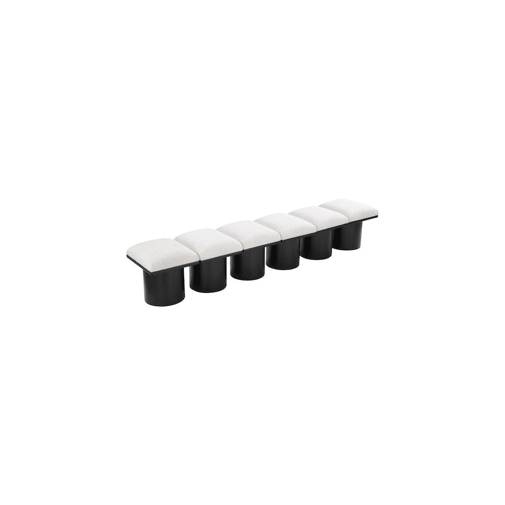 Pavilion Cream Boucle Fabric Bench