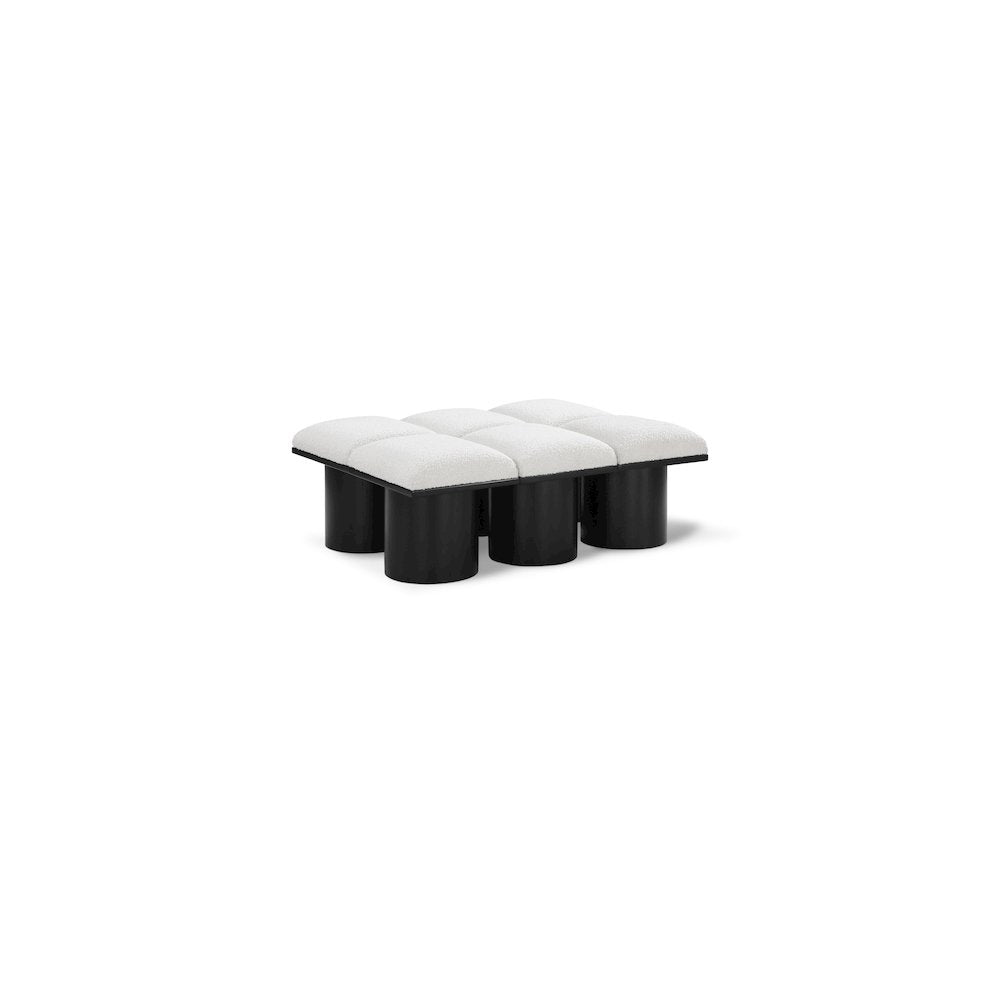 Pavilion Cream Boucle Fabric Bench