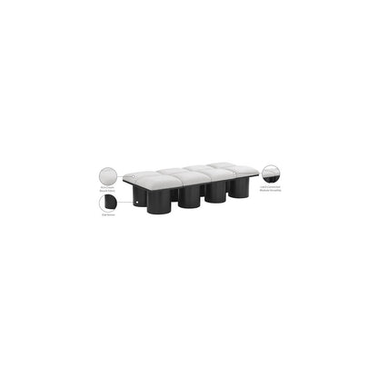 Pavilion Cream Boucle Fabric Bench