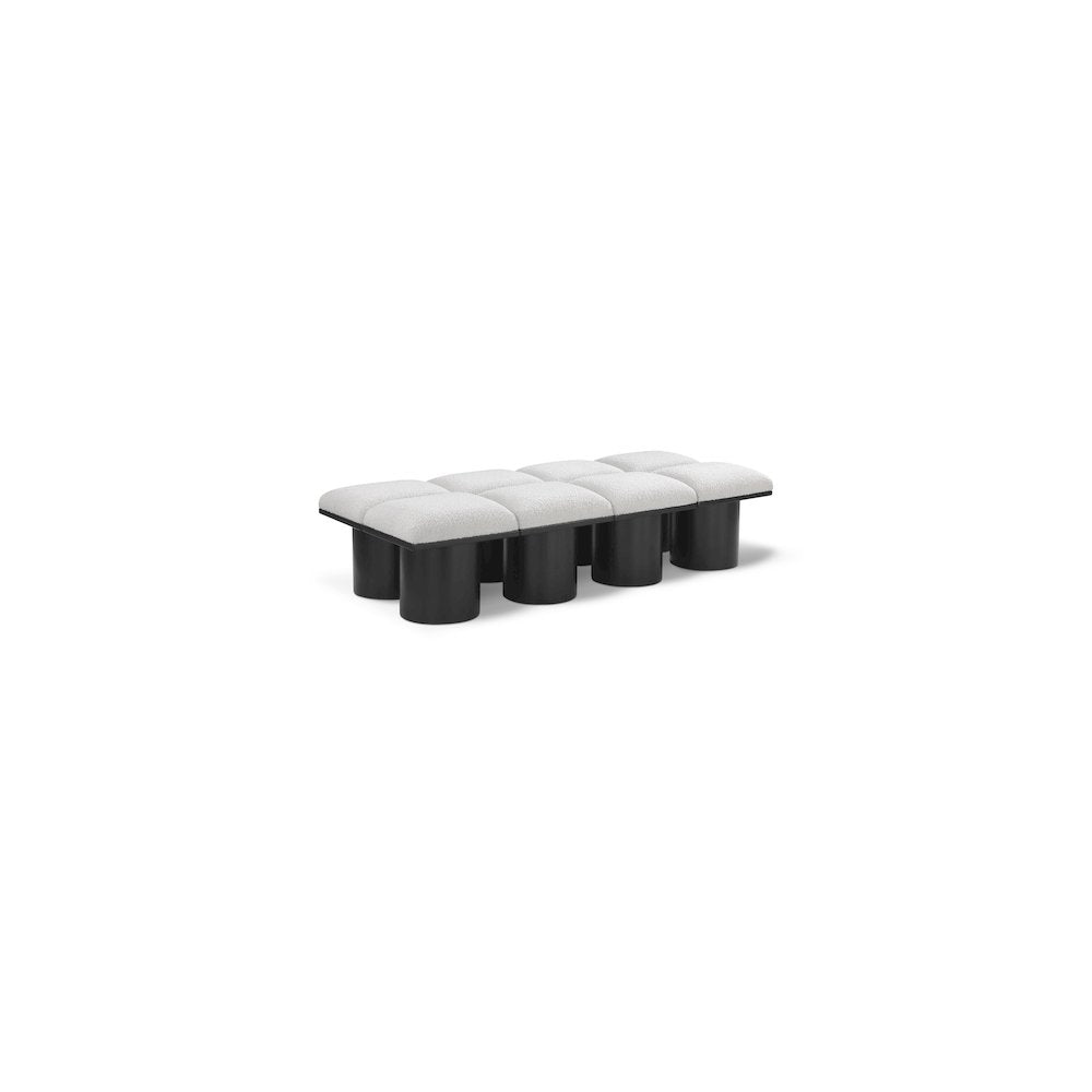 Pavilion Cream Boucle Fabric Bench