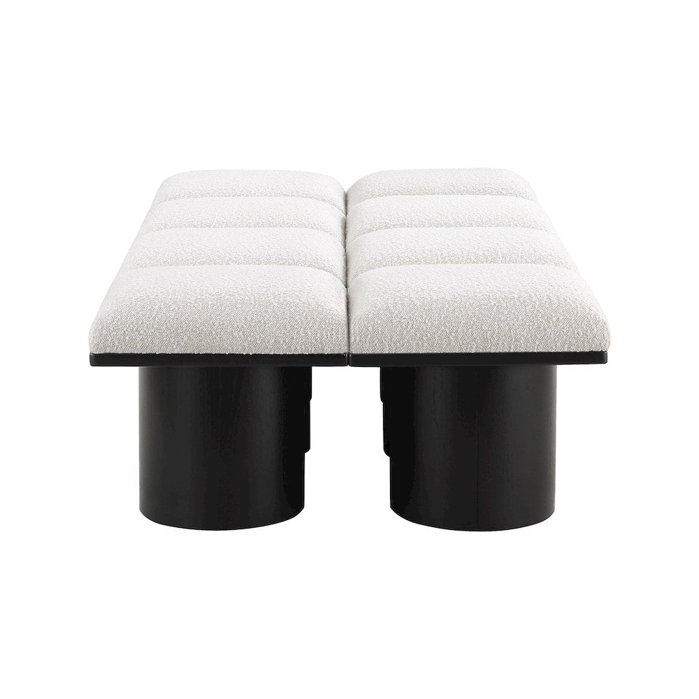 Pavilion Cream Boucle Fabric Bench