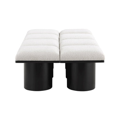 Pavilion Cream Boucle Fabric Bench