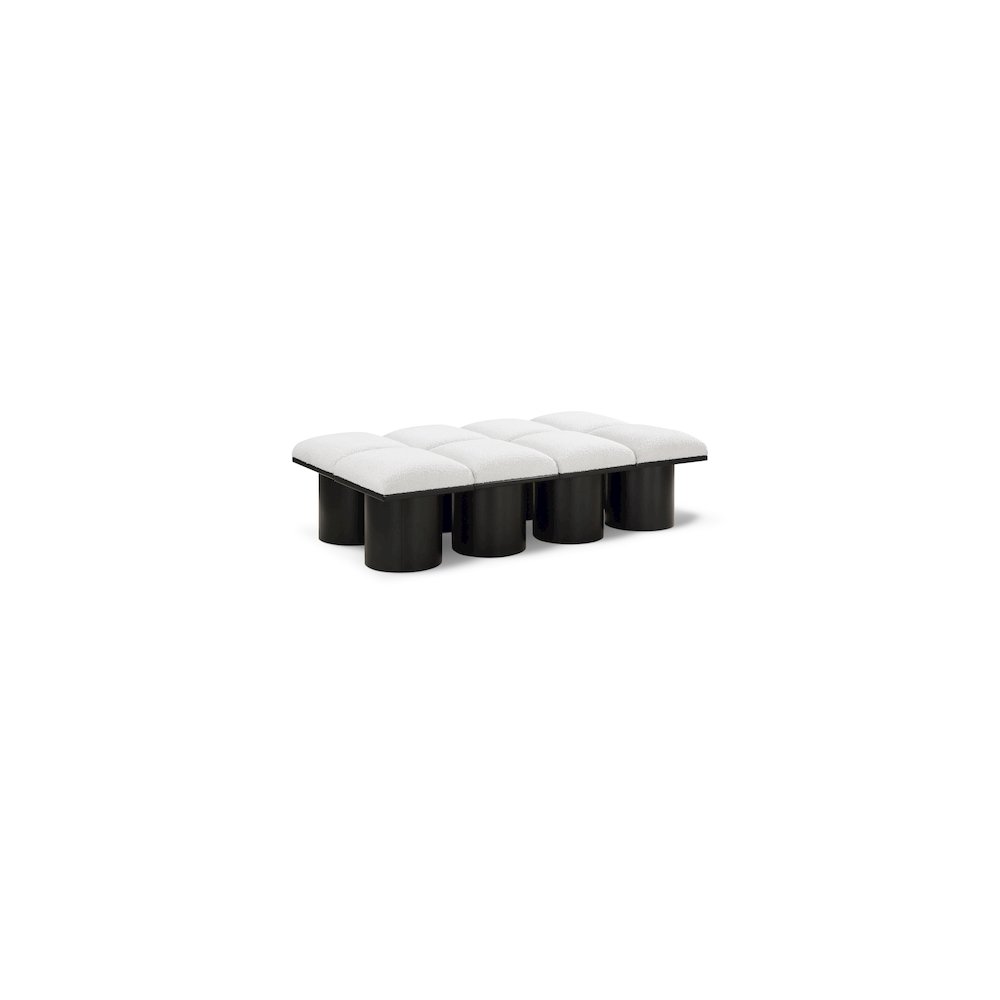 Pavilion Cream Boucle Fabric Bench