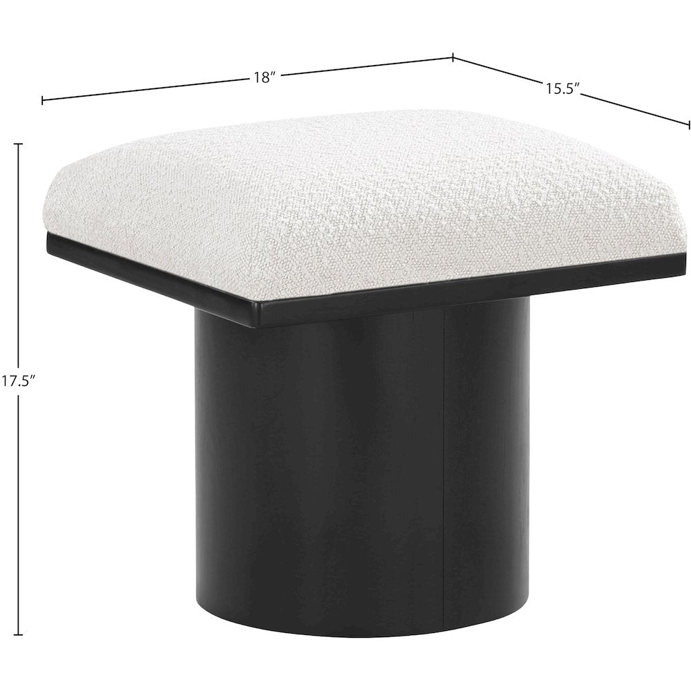 Pavilion Cream Boucle Fabric Bench/Stool