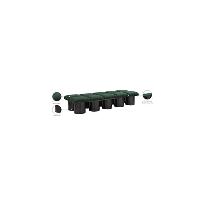 Pavilion Green Boucle Fabric Bench