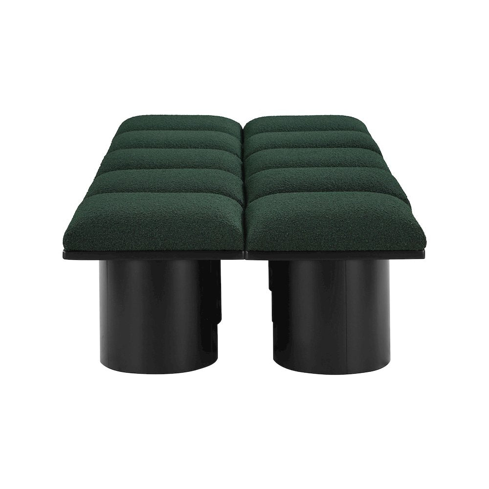 Pavilion Green Boucle Fabric Bench
