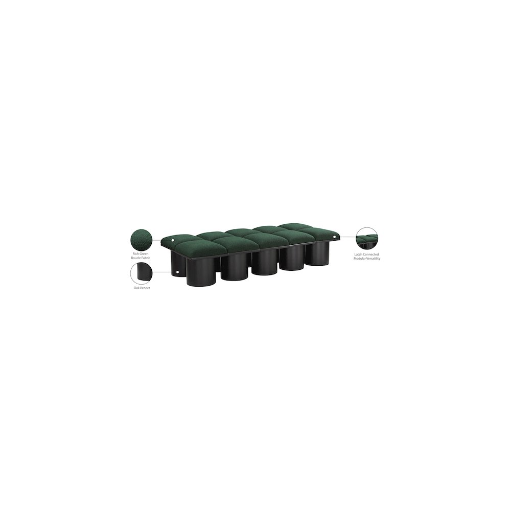 Pavilion Green Boucle Fabric Bench
