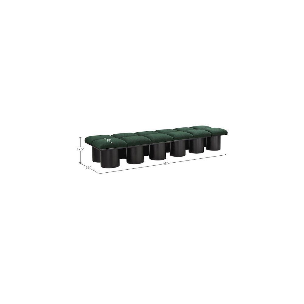 Pavilion Green Boucle Fabric Bench
