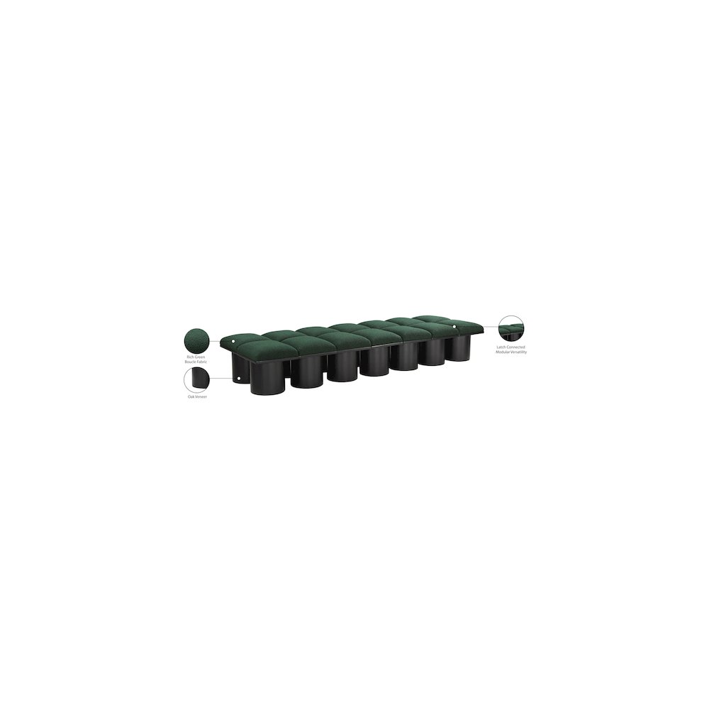 Pavilion Green Boucle Fabric Bench