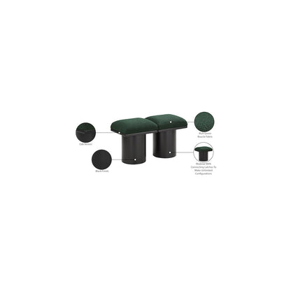 Pavilion Green Boucle Fabric Bench
