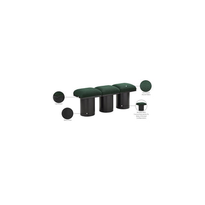 Pavilion Green Boucle Fabric Bench