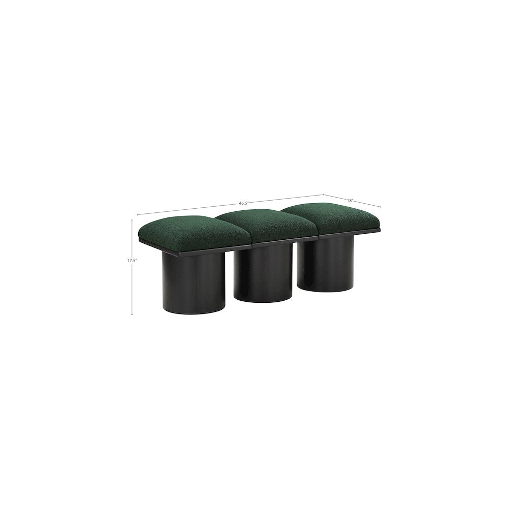 Pavilion Green Boucle Fabric Bench