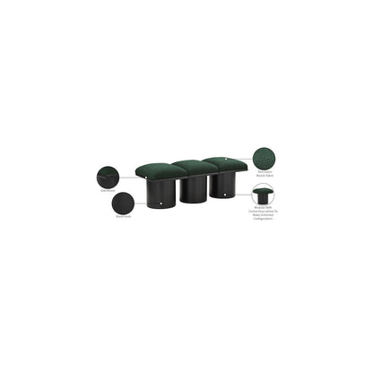 Pavilion Green Boucle Fabric Bench