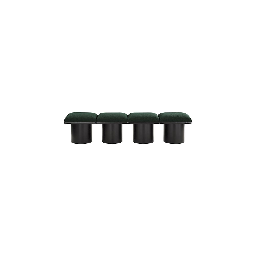 Pavilion Green Boucle Fabric Bench