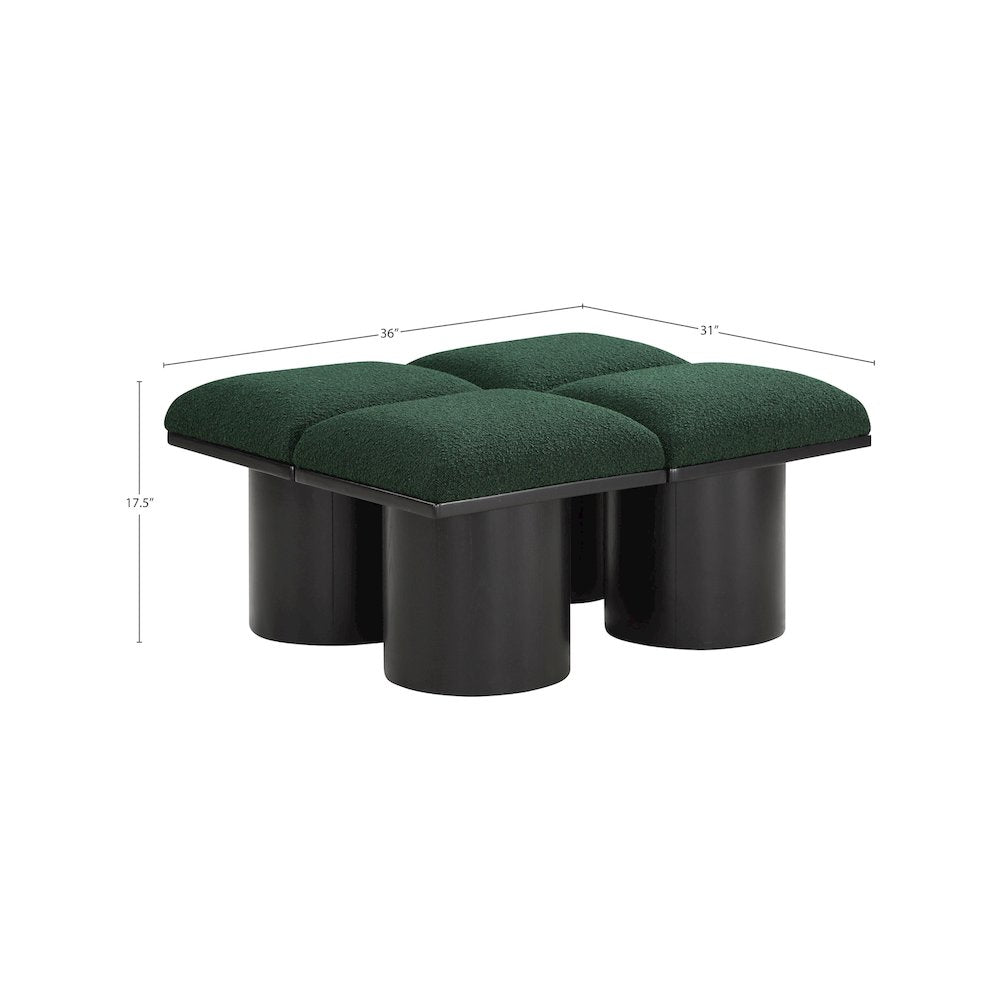 Pavilion Green Boucle Fabric Bench