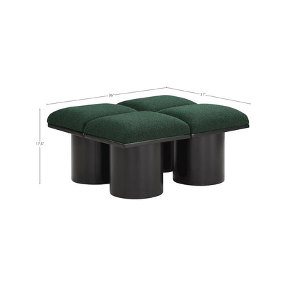 Pavilion Green Boucle Fabric Bench