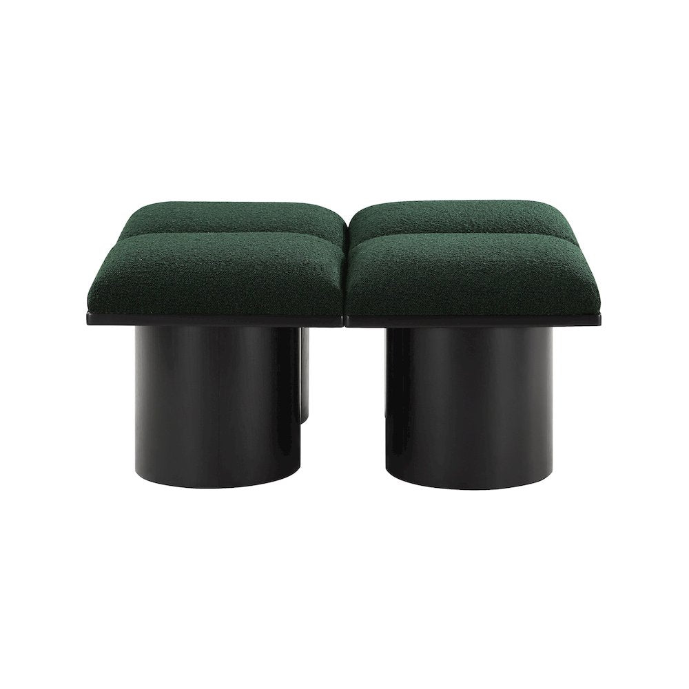 Pavilion Green Boucle Fabric Bench