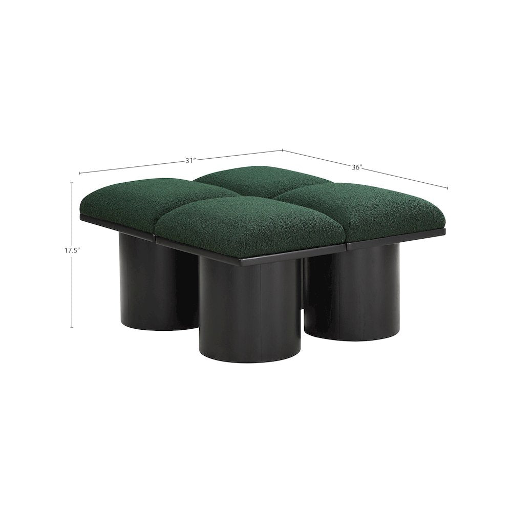 Pavilion Green Boucle Fabric Bench