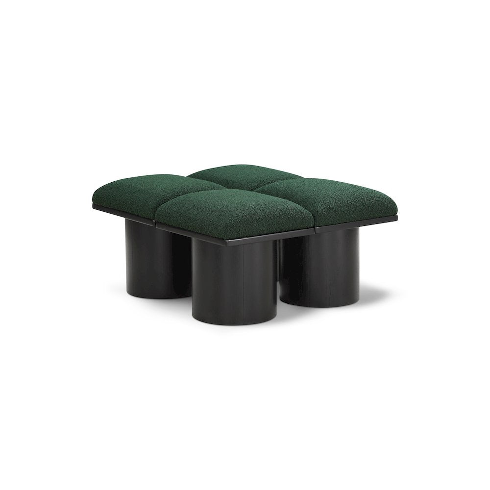 Pavilion Green Boucle Fabric Bench