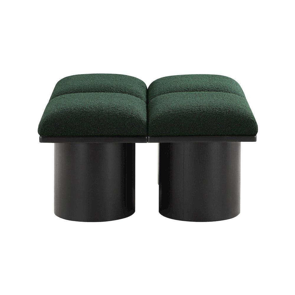 Pavilion Green Boucle Fabric Bench