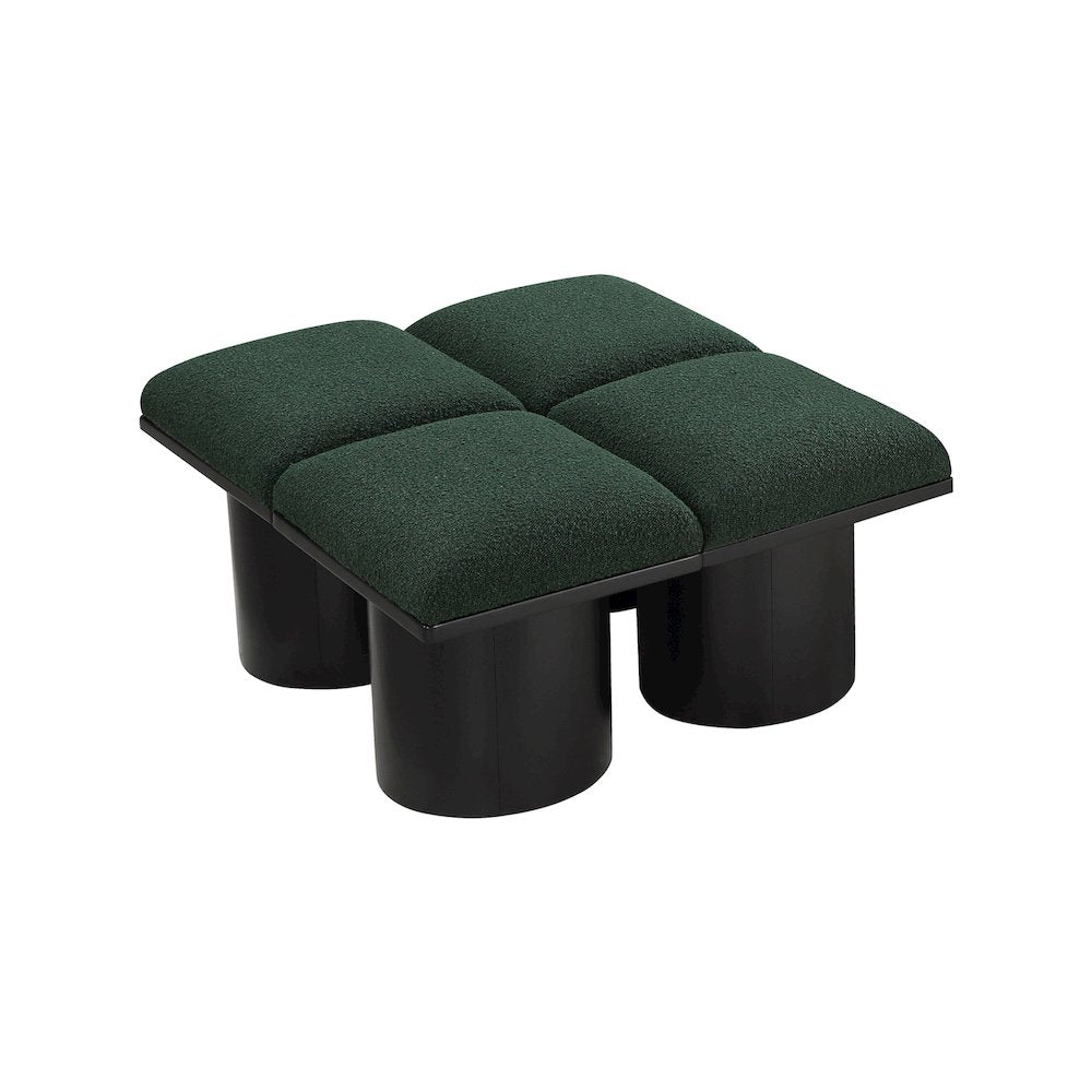 Pavilion Green Boucle Fabric Bench
