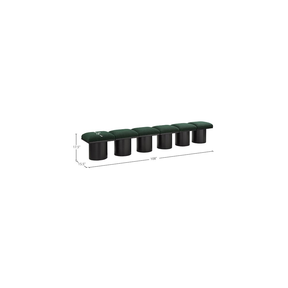 Pavilion Green Boucle Fabric Bench