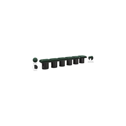 Pavilion Green Boucle Fabric Bench