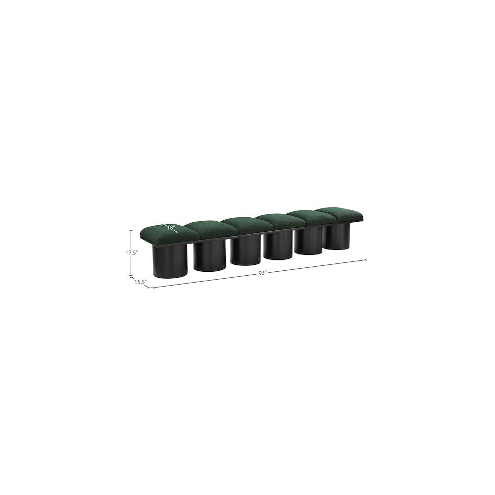 Pavilion Green Boucle Fabric Bench
