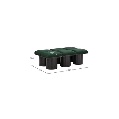 Pavilion Green Boucle Fabric Bench